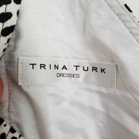 Trina Turk Zola Print Cotton Halter Style Sleeveless Fit & Flare Dress Size 12 - Picture 14 of 17